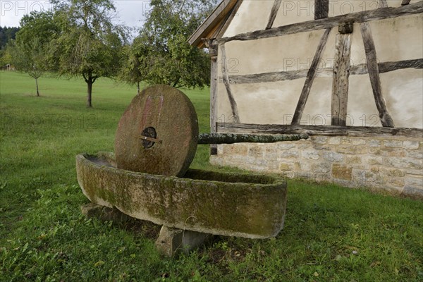 Historic Wercheltrog in the Hohenloher Freilandmuseum, Wackershofen, Schwäbisch Hall, Hohenlohe, Baden-Württemberg, Heilbronn-Franken, Baden-Württemberg, Germany, Europe