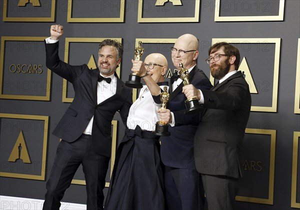 Mark Ruffalo, Jeff Reichert, Julia Reichert and Steven Bognar at the 92nd Academy Awards, Press Room held at the Dolby Theatre in Hollywood, USA on February 9, 2020., Los Angeles, California, USA, North America