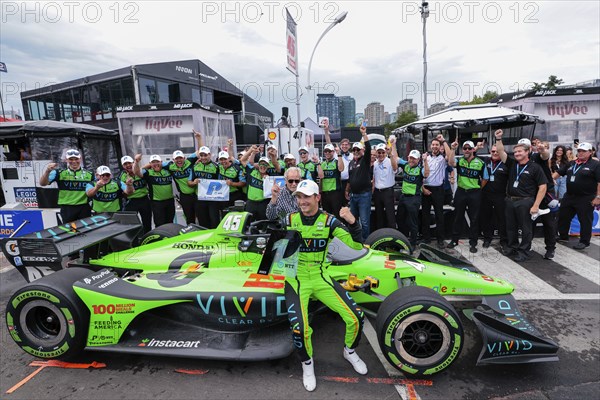 CHRISTIAN LUNGAARD (45) of Hedensted, Denmark celebrates in victory lane after winning the Honda Indy Toronto in Toronto, ON, CAN