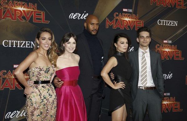 Chloe Bennet, Elizabeth Henstridge, Henry Simmons, Ming-Na Wen and Jeff Ward at the World premiere of 'Captain Marvel' held at the El Capitan Theater in Hollywood, USA on March 4, 2019., Hollywood, California, USA, North America