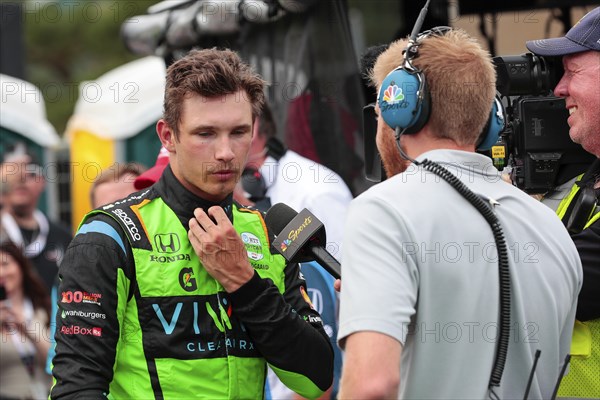 CHRISTIAN LUNGAARD (45) of Hedensted, Denmark celebrates in victory lane after winning the Honda Indy Toronto in Toronto, ON, CAN