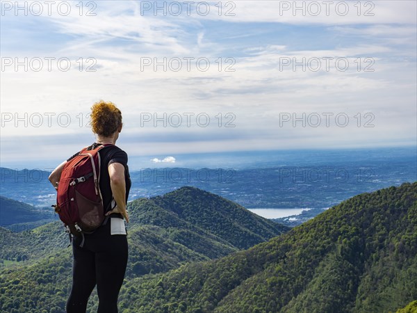 Mountaineer on Lake Como Alps