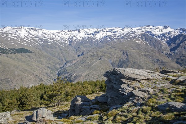 Landscape of Sierra Nevada Mountains in the High Alpujarras, near Capileira, Granada Province, Spain, Europe