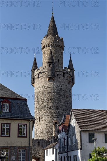 Adolfsturm keep, medieval tower of the Friedberg castle, Butterfassturm, Friedberg, Wetteraukreis, Hesse, Germany, Europe