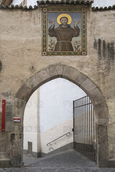 Entrance to the Franciscan monastery, Bolzano, South Tyrol, Italy, Europe