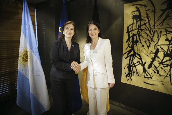 60th Munich Security Conference. Annalena Bärbock (Alliance 90/The Greens), Federal Foreign Minister, meets the Foreign Minister of Argentina, Diana Mondino. Munich, 17.02.2024. Photographed on behalf of the Federal Foreign Office