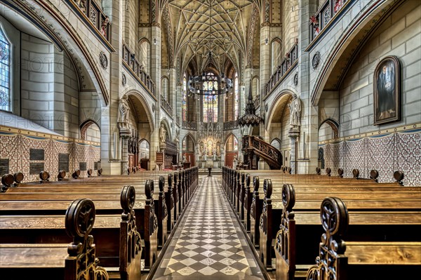 All Saint Church or Castle Church, Central nave, Luther City Wittenberg, Saxony Anhalt, Germany, Europe