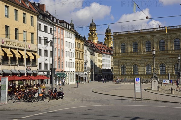 Europe, Germany, Bavaria, Munich, City, Max-Joseph-Platz, View into Residenzstraße, Hamburg, Hamburg, Federal Republic of Germany, Europe