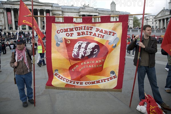 May Day march and rally at Trafalgar Square, London, England, UK May 1st, 2010 Communist Party of Great Britain Executive Committee