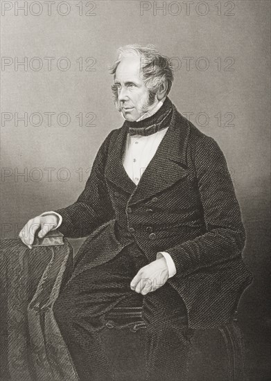 Henry John Temple, 3rd Viscount Palmerston, 1784-1865, Prime Minister of England, 6 February 1855-19 February 1858: 12 June 1859-18 October 1865, painted by DJ Pound after a photograph by Mayall. From the book The Drawing-Room Portrait Gallery of Eminent Personages, published in London 1859, digitally restored reproduction from a 19th century original, record date not stated