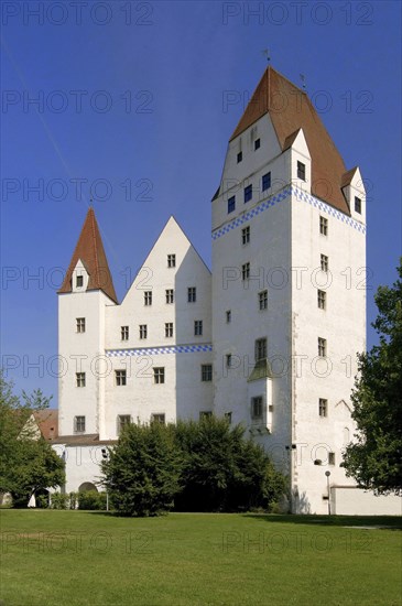 Europe, Germany, Bavaria, Danube, Ingolstadt, View to the New Castle, 15th century, Ingolstadt, Bavaria, Germany, Europe