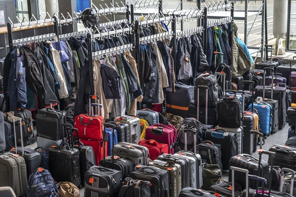 Luggage storage, cloakroom, in an exhibition hall, at the Hannover Messe, Lower Saxony, Germany, Europe