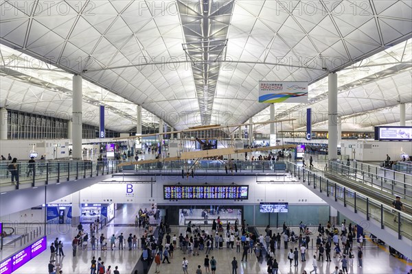 Terminal of Chek Lap Kok Airport (HKG) in Hong Kong, China, Asia