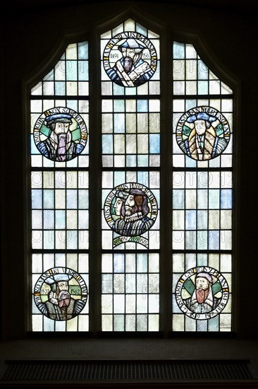 All Saint Church or Castle Church, Stained glass window, Luther City Wittenberg, Saxony Anhalt, Germany, Europe