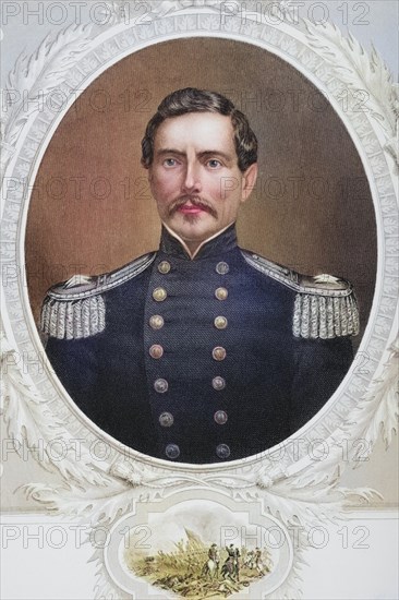 Pierre Gustave Toutant Beauregard (born 28 May 1818 in St. Bernard Parish, Louisiana, died 20 February 1893 in New Orleans, USA) was an officer in the US Army until 1861 and then a general in the Confederate Army. After a photograph by Matthew Brady (1824-1896), Historical, digitally restored reproduction from a 19th century original, Record date not stated