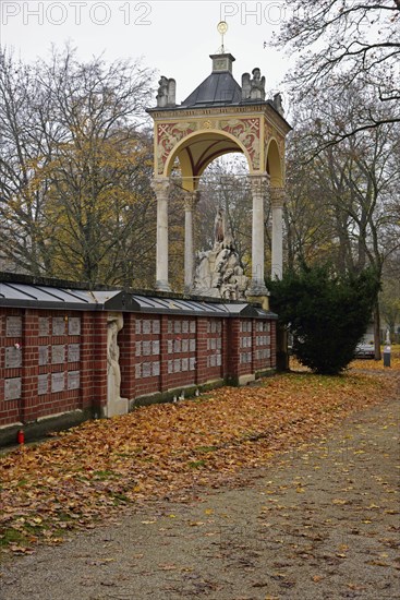 Europe, Germany, Bavaria, Munich, Western cemetery, columbarium, urn wall, small temple, Hamburg, Hamburg, Federal Republic of Germany, Europe