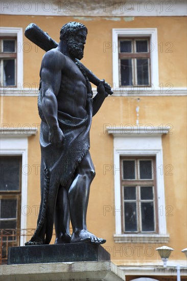 Banat, Spa, Hercules Spa, Baile Herculane, Hercules statue in the old town centre, Romania, Europe