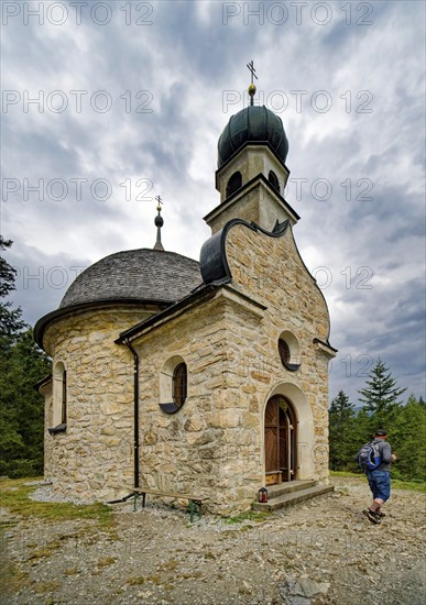 Lake chapel Maria am See, Obernberger See, mountain lake, landscape of the Stubai Alps, Obernberg am Brenner, Tyrol, Austria, Europe