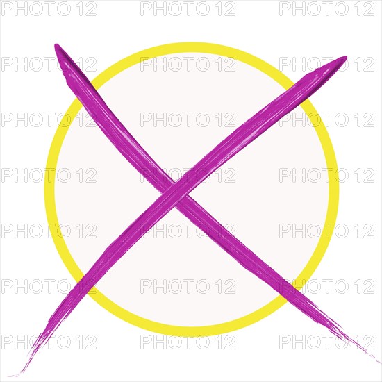 Voting cross violet/yellow