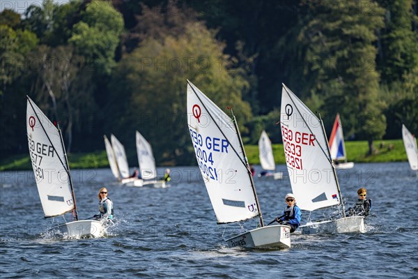 Lake Baldeney in Essen, reservoir of the Ruhr, sailing boats, Essen Sailing Week Sailing Regatta, Essen, North Rhine-Westphalia, Germany, Europe