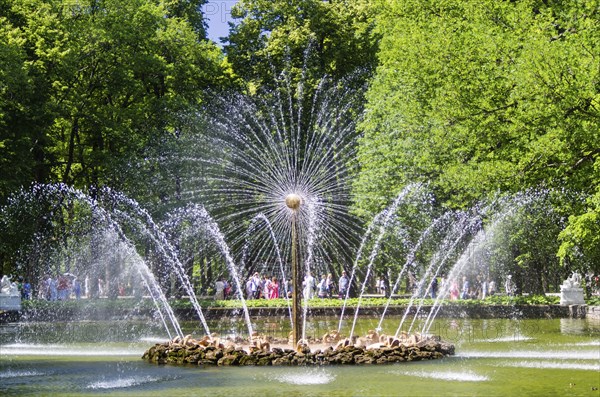 Fontain The Sun in Peterhof, Saint-Petersburg, Russia, Europe