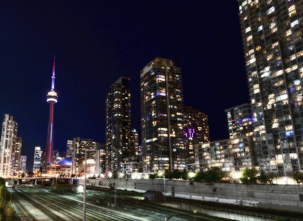 Toronto Downtown City skyline Ontario Canada Night