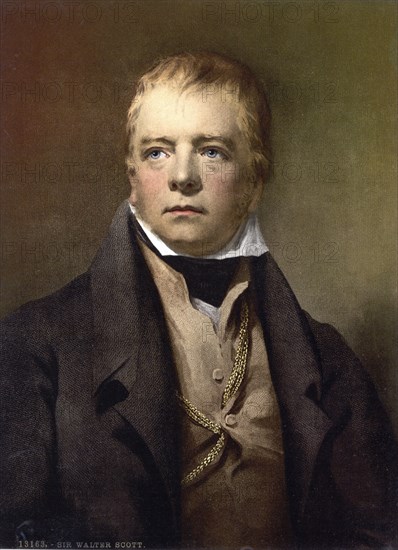 Sir Walter Scott, 1st Baronet FRSE (15 August 1771 - 21 September 1832) was a Scottish poet, writer, publisher and literary critic, Historical, digitally restored reproduction from a 19th century original, Record date not stated