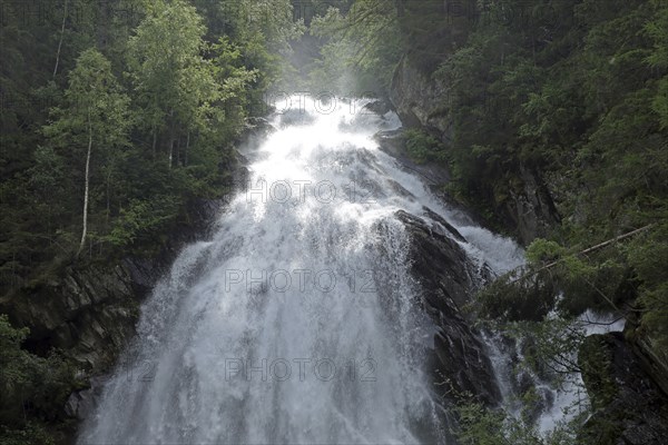 Haslacher Schleier waterfall, Kals, Großglockner, East Tyrol, Austria, Europe