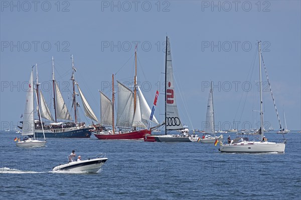 Sailing ships, sailing boats, Kiel Week, Kiel Fjord, Kiel, Schleswig-Holstein, Germany, Europe