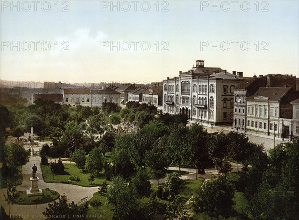 University in Belgrade, Serbia, around 1895, Historical, digitally restored reproduction from a 19th century original, Record date not stated, Europe