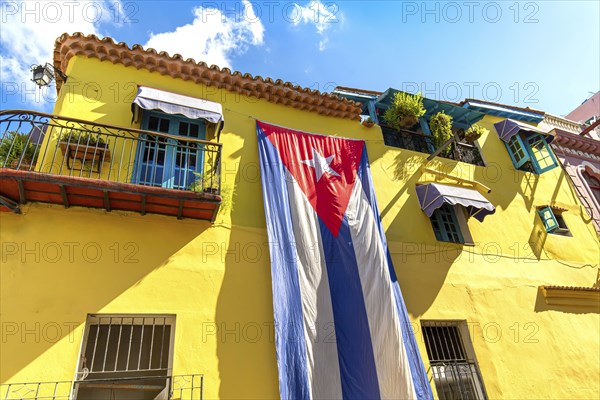 Scenic colorful Old Havana streets in historic city center of Havana Vieja near Paseo El Prado and Capitolio