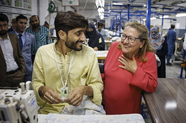 Svenja Schulze (SPD), Federal Minister for Economic Cooperation and Development, visits the textile factory Kohinoor Textile Mills Limited. Islamabad, 21.08.2024. Photographed on behalf of the Federal Ministry for Economic Cooperation and Development