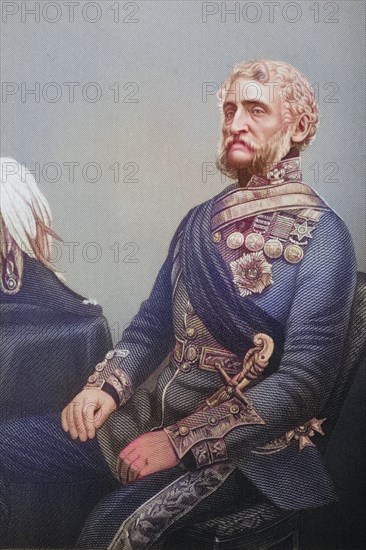 Sir George Harry Wakelyn Smith, 1787-1860, British general and administrator. Painted by DJPound after a photograph by J. Eastham. From the book The Drawing-Room Portrait Gallery of Eminent Personages, Volume 2, published in London 1859, digitally restored reproduction from a 19th century original, record date not stated