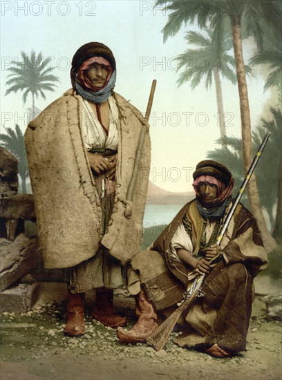 Bedouins, Shepherds from Palmyra, Syria, Historical, digitally restored reproduction from a 19th century original, Record date not stated, Asia