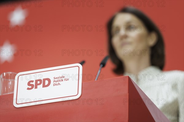 Katarina Barley, SPD lead candidate for the 2024 European elections, at a press conference following the SPD Presidium meeting after the European elections at Willy Brandt Haus in Berlin, 10 June 2024