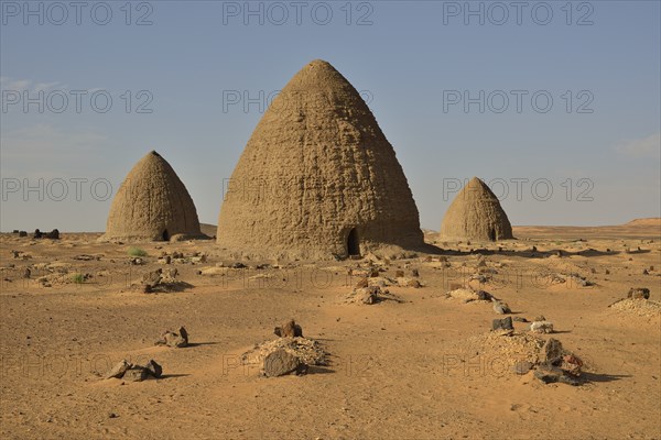 Domed mausoleums, called Qubbas, Old Dongola, Northern, Nubia, Sudan, Africa