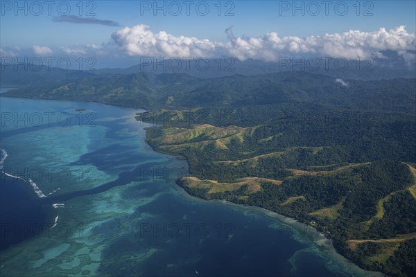 Aerial of Vanua Levu, Fiji, South Pacific, Oceania