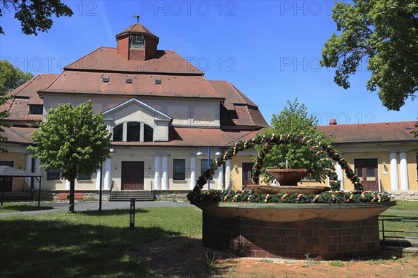 Spa hall (1910) of the historic spa complex, Terassentherme, Bad Colberg, town with medicinal spring spa, Heldburger Land, Heldburg, Hildburghausen district, Thuringia, Germany, Europe