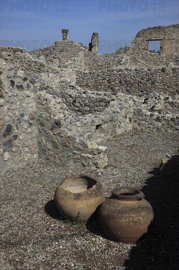 Amphorae at the Antiquarium, Pompeii, Campania, Italy, Europe