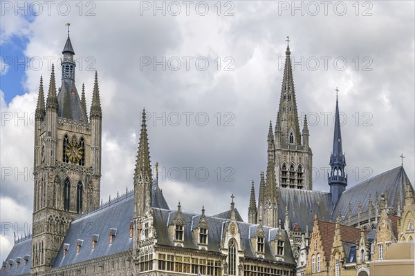 The Cloth Hall is a large cloth hall, a medieval commercial building, in Ypres, Belgium, Europe