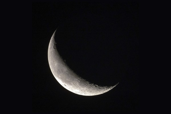 Waning crescent moon, Germany, Lower Saxony, East Frisia, Norden, astronomy, moon, waning, Norden, Lower Saxony, Federal Republic of Germany, Europe