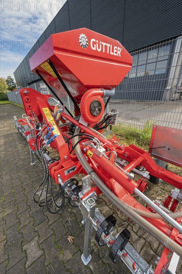 Güttler Landtechnik GreenMaster machine in the machine park at BayWa AG Baustoffe, Kempten, Allgäu, Bavaria, Germany, Europe