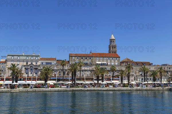 Historical embankment of the Adriatic Sea in Split, Croatia, Europe