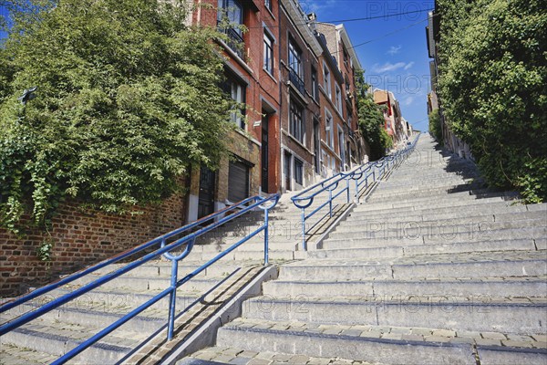 Montagne de Büren the famous 374-step staircase in Liège, Belgium, Europe