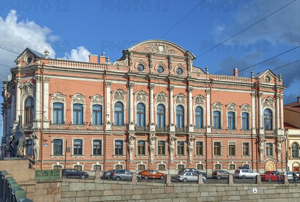 Belosselsky Belozersky Palace is a Neo-Baroque palace at the intersection of the Fontanka River and Nevsky Prospekt in Saint Petersburg, Russia, Europe