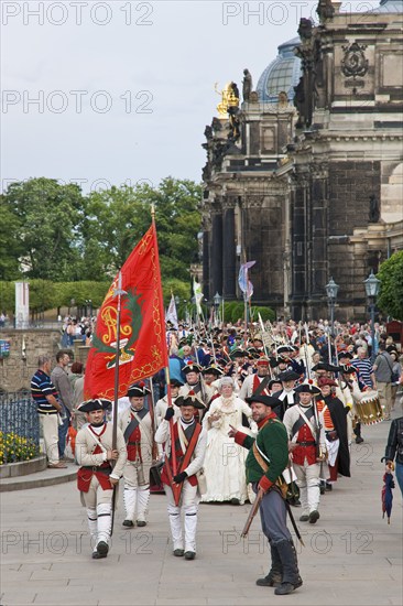 Baroque Festival Dresden. For the 3rd Baroque Festival in Dresden, there was a parade of all participants through Dresden's Old Town