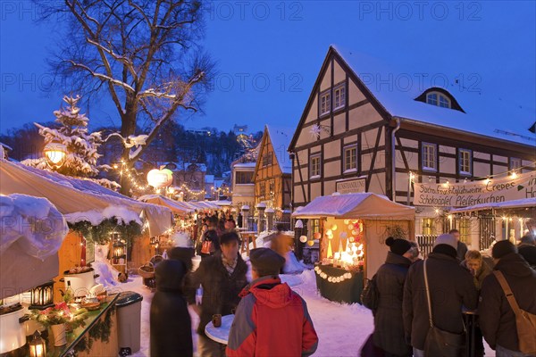 The Christmas market in the old village centre in Dresden Loschwitz, is organised annually by the Elbhangfestverein in traditional form, based on models by Ludwig Richter