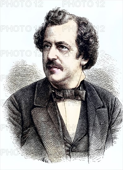 Otto Devrient, 1838, 1894, a German actor and playwright, c. 1885, Historical, digitally restored reproduction from a 19th century original, a German actor and playwright, c. 1885, Historical, digitally restored reproduction from a 19th century original