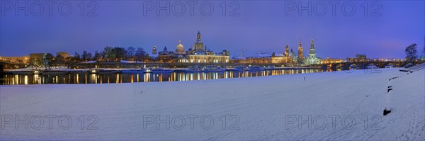 Dresden silhouette in winter