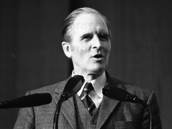 A rally of the Christian Democratic Union (CDU) with CSU Chairman Franz-Josef Strauss in Duisburg on 12 December 1974. Karl Carstens, Germany, Europe